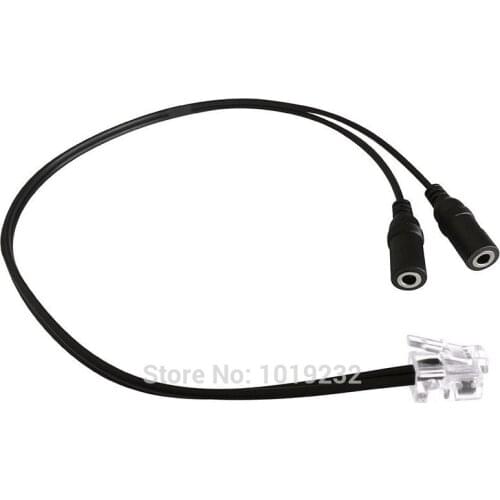 Headset Buddy Adapter: PC Headset to Phone Jack, RJ9/RJ10/RJ11 to Dual 3.5mm Adapter computer headphones with mic to RJ9 phone