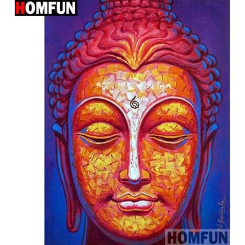 HOMFUN Full Square/Round Drill 5D DIY Diamond Painting "Religious Buddha" Embroidery Cross Stitch 5D Home Decor Gift A15429