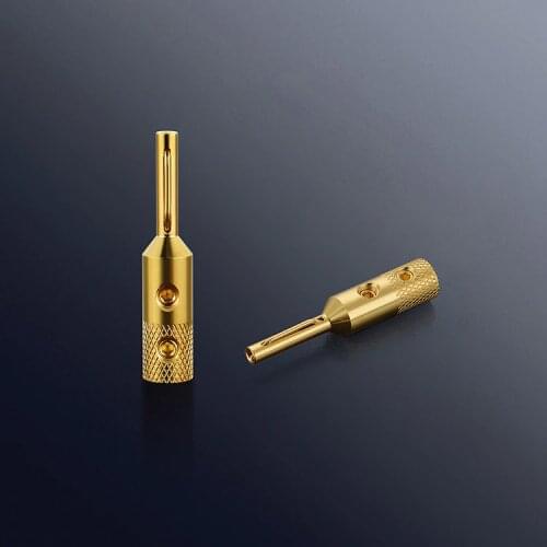 Viborg Audio High quality 4PCS VB401G Pure Copper Gold Plated Banana Plug for Speaker Cable