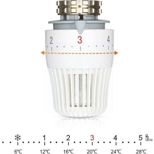 Automatic Thermostatic Radiator Brass Valve Floor Heating Radiator Valve Head Floor Valve System Thermostat Thermostatic He M1O6