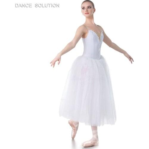 White Romantic Tutus Camisole Long Ballet Tutu for Child and Adult Performance Costume Ballerina Dress 11 Sizes Available 18012