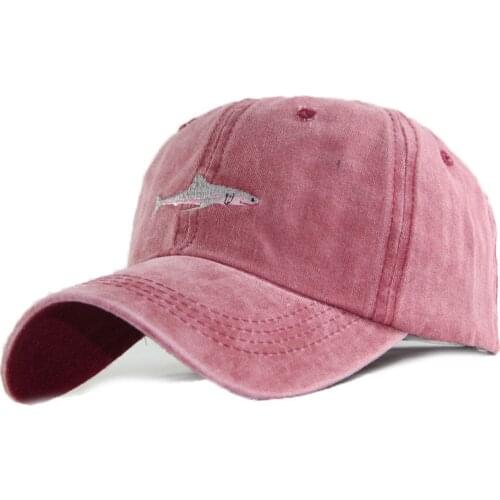 Shark Embroidery Solid Unisex Multi Color Cotton Cheap Adjustable Man Baseball Caps Patchwork Breathable Men Baseball Hats M048