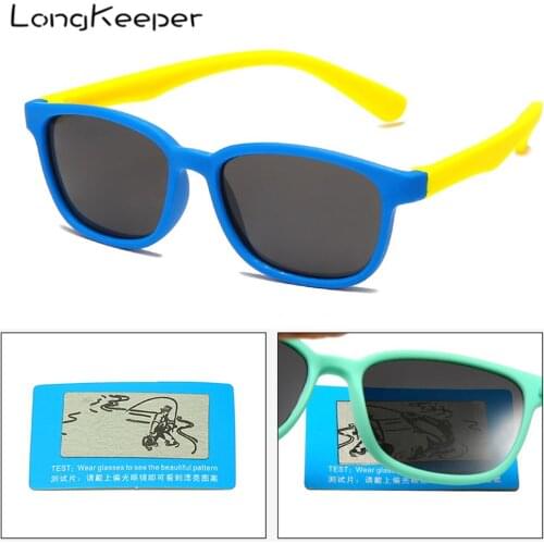 LongKeeper Polarized Kids Sunglasses Silicone Flexible Safety Children Sun Glasses Boy Girl Baby Soft Frame Shades UV400 Eyewear