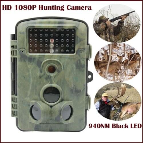 HD 1080P Hunting Camera 940nm Black Invisible IR Led 12MP Animals Photo Traps Trail Wildlife Camera