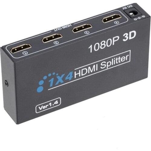 HDMI video splitter one point four HDMI splitter one in four out 1x4 1 point 4