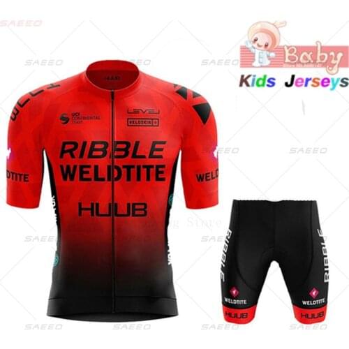 HUUB 2021 NEW Boys Girls Summer Bicycle Team Cycling Jersey Set Shorts Breathable Quick Dry Kids Bike Clothing Bicycle Wear