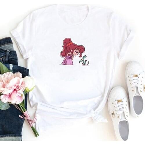 Interesting Cartoon Girl T Shirt Women Short Sleeve Femme T-shirt Cotton Tee Shirt Femme Black Casual Tshirt Camiseta Mujer