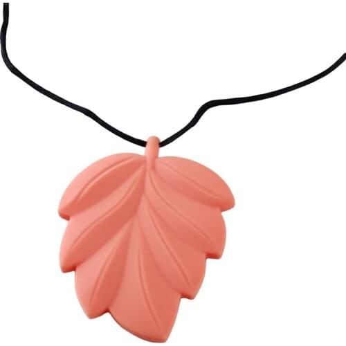 Creative Leaf Shape Baby Teether Necklace Baby Molar Bar Silicone Necklace Silicone Toy Silicone Baby Pendant Necklace Beads