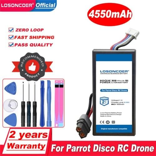 LOSONCOER 4550mAh Li-po Battery For Parrot Disco RC Drone Battery