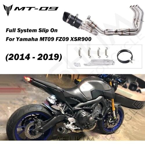 MT09 FZ09 Motorcycle carbon fiber Exhaust muffler contact pipe exhaust Full System For yamaha FZ-09 MT-09 MT 09 2014-2019