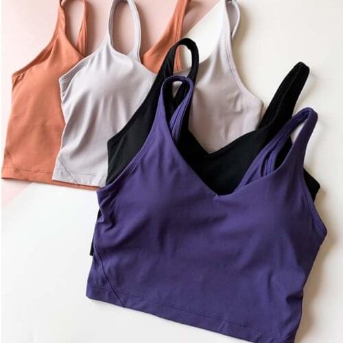 Soft Nylon Yoga Bra Workout Crop Tops Fitness Sports Bra For Women Anti-sweat Gym Fitness Sport Brassiere Athletic Clothes