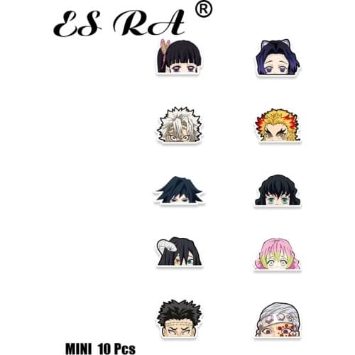 Small Stickers Demon Slayer Agatsuma Zenitsu Anime Stickers Waterproof 10Pcs/Set Kids Pegatinas Mobile Laptop helmet Decals