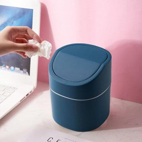 Desktop Trash Can Mini Small Waste Bin Plastic Home Office Table Trash Bin Dustbin Basket Household Sundries Barrel Box