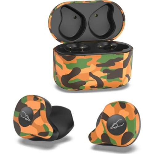 New Bluetooth 5.0 Camouflage Earphones Apt-X Wireless Stereo HiFi Bass Earbuds Noise Cancelling Headset with Charging Case