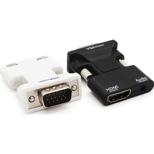 HDMI Female to VGA Male Converter with Audio Adapter Support 1080P Signal Output