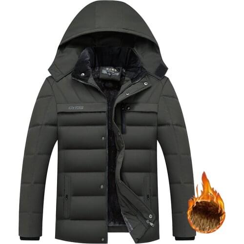 Drop shipping men winter jackets and coats fleece parkas outwear overcoat LBZ17