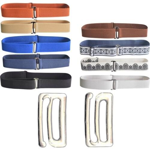 Buckle-free 9-shaped Buckle Belt Men Women Adjustable Elastic Pants Trouser Jeans Belt -OPK