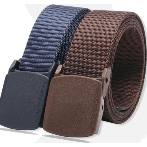 Fashion Men Adjustable Solid Color Buckle Pants Outdoor Waist Belt Waistband Mens Belt Suitable for Mens Jeans Casual Belts