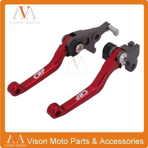 "CRF" Logo Pair Motorcycle Brake Clutch Levers Red Motorbike Brake & Clutch Lever For Honda CRF CRF250L CRF250M 250 L M 12 13-17