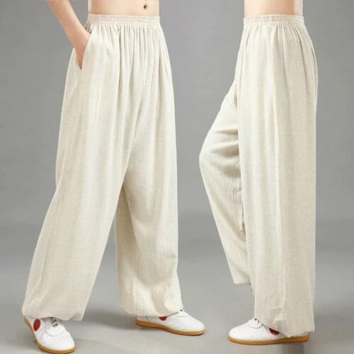 Pure Linen Pants Martial Arts Pants Taijiquan Sports Pants Lantern Pants Exercise Clothes Taiji Clothes