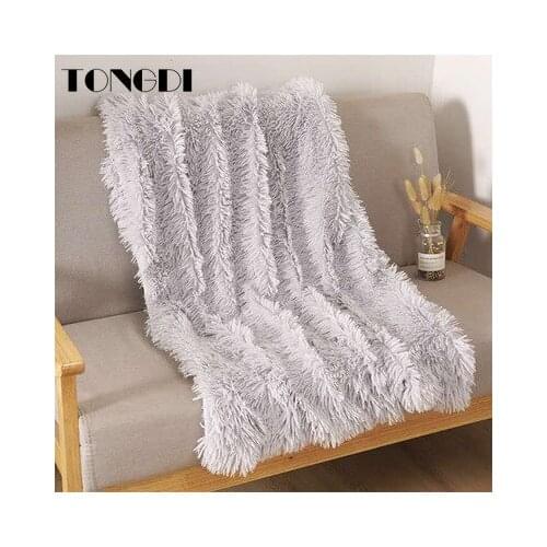 TONGDI Plush Blanket Soft Warm Elegant Fannel Fleece Woolen Blanket Solid Decor For Girl Winter Couch Cover Bed Sofa Bedspread