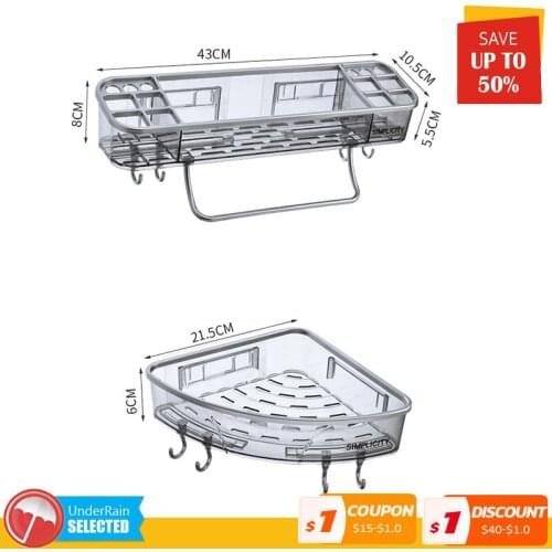 Toilet triangle vanity shelf towel storage wall-free punching wall hanging Bathroom