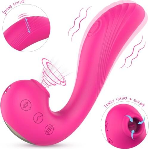 Clit Sucking & Licking Vibrator G Spot Vibrating Dildo Woman Rechargeable Nipple Stimulator Sucker Adult Sex Toys for Couples