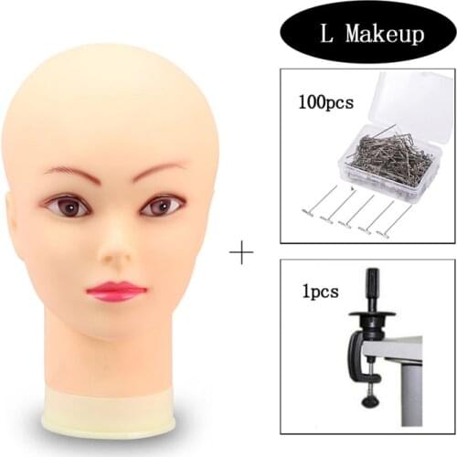 Female Mannequin Heand Without Hair For Wig Or Hat Display And Stand Model Head S L Sizes Glasses Display With Tpins Clamp
