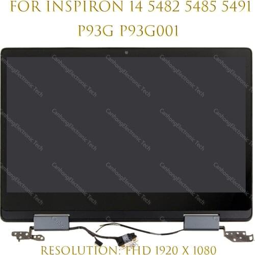 14“ FHD 1920*1080 For Dell Inspiron 14 5482 5485 P93G P93G001 2-in-1 Lcd Touch Screen Digitizer Full Assembly With Hinges