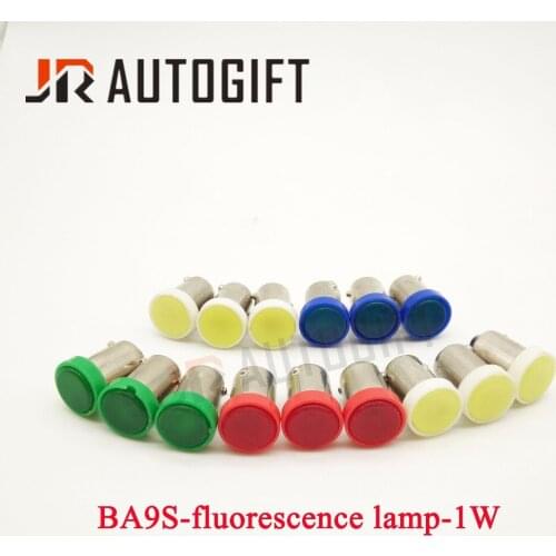 10pcs BA9S-fluorescence lamp-1W T4W 12V 24V Bulb COB 1 Led Car LED Light Car styling Interior light white blue red green yellow