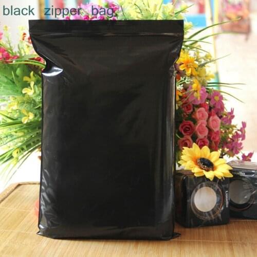 100Pcs Black Opaque Color Self Sealing Plastic Bags Lightproof Ziplock Poly Zipper Pouches Zip Lock Storage Bags