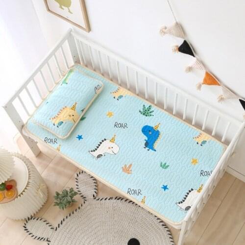 2pcs/set Children Kid Summer Cool Latex Mat Bed Protection Pad Including 1 Pillow Case Cartoon Mat Home Decor Bed Sheet Cover