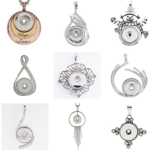 20mm 18mm Snap Button Pendants DIY Jewelry 5pcs/lot (No chain) KD3029