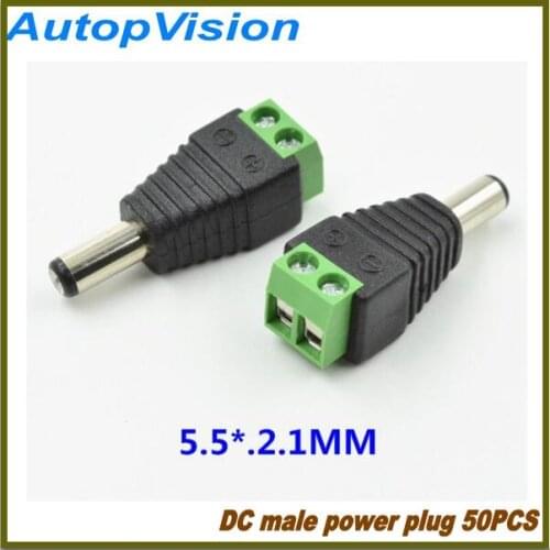 50Pcs/lot CCTV Connector DC Power Jack Adapter Connector Adaptor Plug For CCTV System