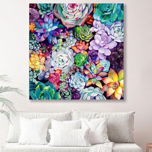 Full drill square Crystal Paintings Succulent Plants Diamond Embroidery Full round 5d Diy diamond painting Cactus Diamond Mosaic