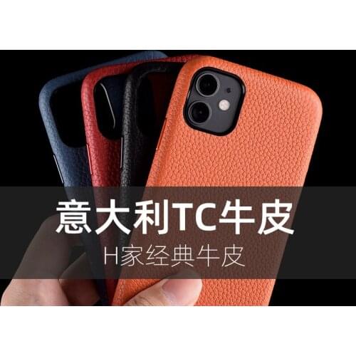 2019 New Genuine Leather Back Cover for iPhone 11 Pro Max 5.8 6.1 6.5 Business Pouch Full Edge Protect Phone Case