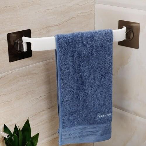 Free Punch Corner Towel Shelf Holder Storage Tool Batheroom Organizer Wall-mounted Strong Sucker Towel Batheroom Accessory