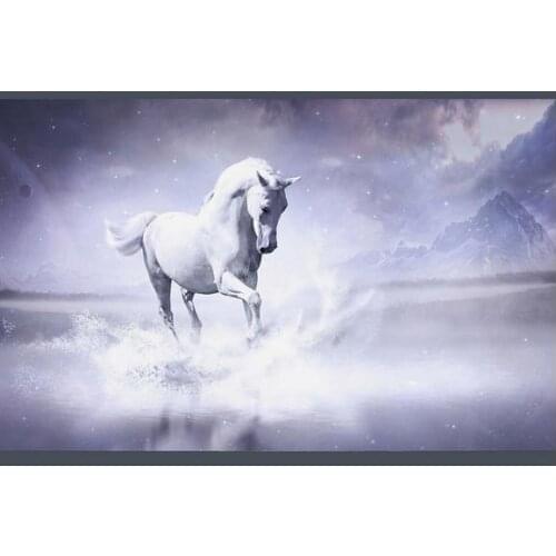 Custom photo wallpaper 3d wall murals wallpaper Romantic TV setting wall painting horses wallpaper for living room decoration