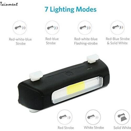 Portable Bicycle Light LED USB Rechargeable Bike Tail Light Safety Cycling Warning Lamp Bright Rear Light Flashing for Bicycle