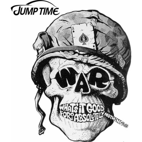 JumpTime 13cm x 9.84cm Car Accessories Smoking Skull Motorcycle Helmet Decal Car Stickers Window Bumper Vinyl