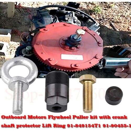 Outboard Motors Flywheel Puller kit with crank shaft protector Lift Ring 91-849154T1 91-90455-1
