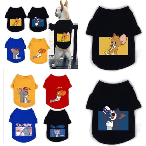 Cute Printed Summer Pets tshirt Puppy Dog Clothes Pet Cat Vest Dog Clothes for Small Dogs Cotton T Shirt Pug Apparel Costumes