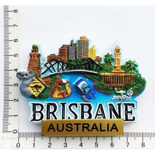 Brisbane,Australia)Fridge Magnet,Creative Travel Commemorate Crafts 3D Ornaments Magnetism Resin Material Refrigerator Stickers
