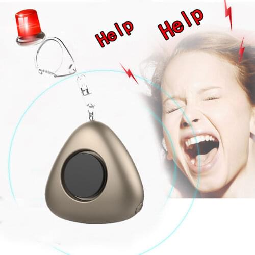 Mini Triangle shape SOS self Defense personal Security Emergency Alarm 120DB With Keychain LED Light for women Elder children