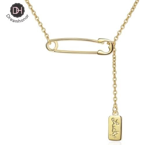 Dreamhonor 2021 Fashion 925 Sterling Silver Pin LOVE Pendant Necklaces Jewelry Accessory