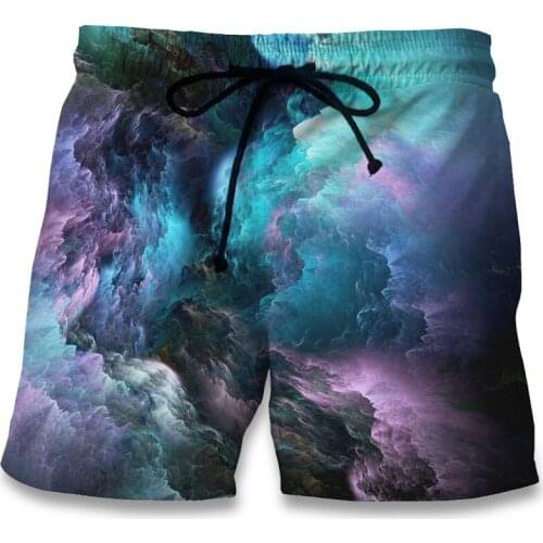 Fashion Beach Shorts 2017 Dream Clouds Print 3D Men Korte Broek Fitness Boardshorts Sweatpants Plus Size 6XL Brand Clothing