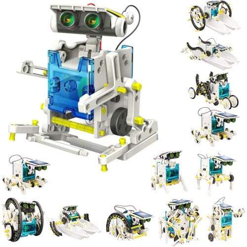 Solar Robots 13 in 1 Convertible Robot Kit Educational Toy DIY Robotics Kit Solar Powered Building Toys for Children