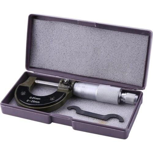 Outside Micrometer 0-25mm/0.01mm Gauge Vernier Caliper Gauge Meter Micrometer Carbon Steel Measure Tools