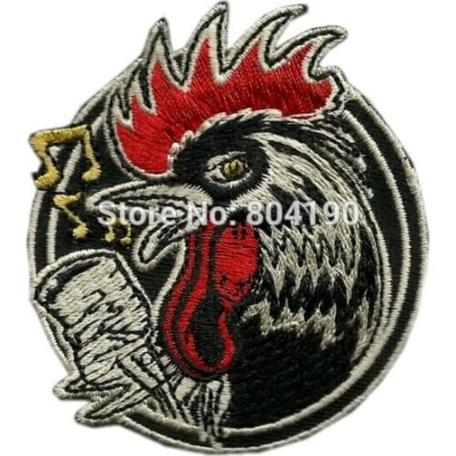 3" ROCKABILLY ROOSTER DRAG RACE HOT ROD PSYCHOBILLY PUNK PATCH for BIKER LEATHER JACKET BACK fabric applique clothes
