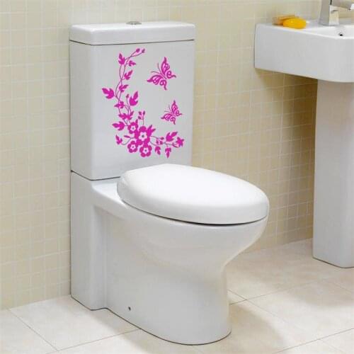 New Butterfly Pattern Wall Stickers For Refrigerator Toilet Mural Waterproof Self-adhesive Poster Home Decor Flowers Wall Decals